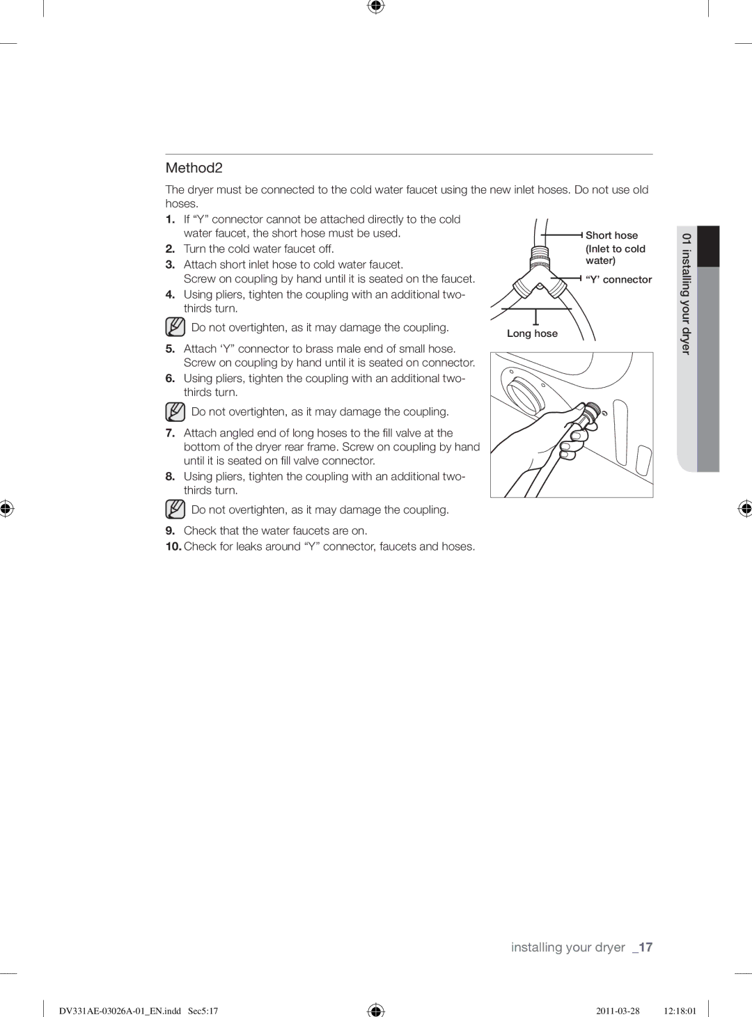 Samsung DV331AE, DV331AG user manual Method2 