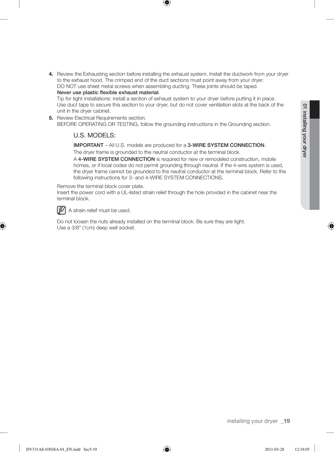 Samsung DV331AE, DV331AG user manual Models 