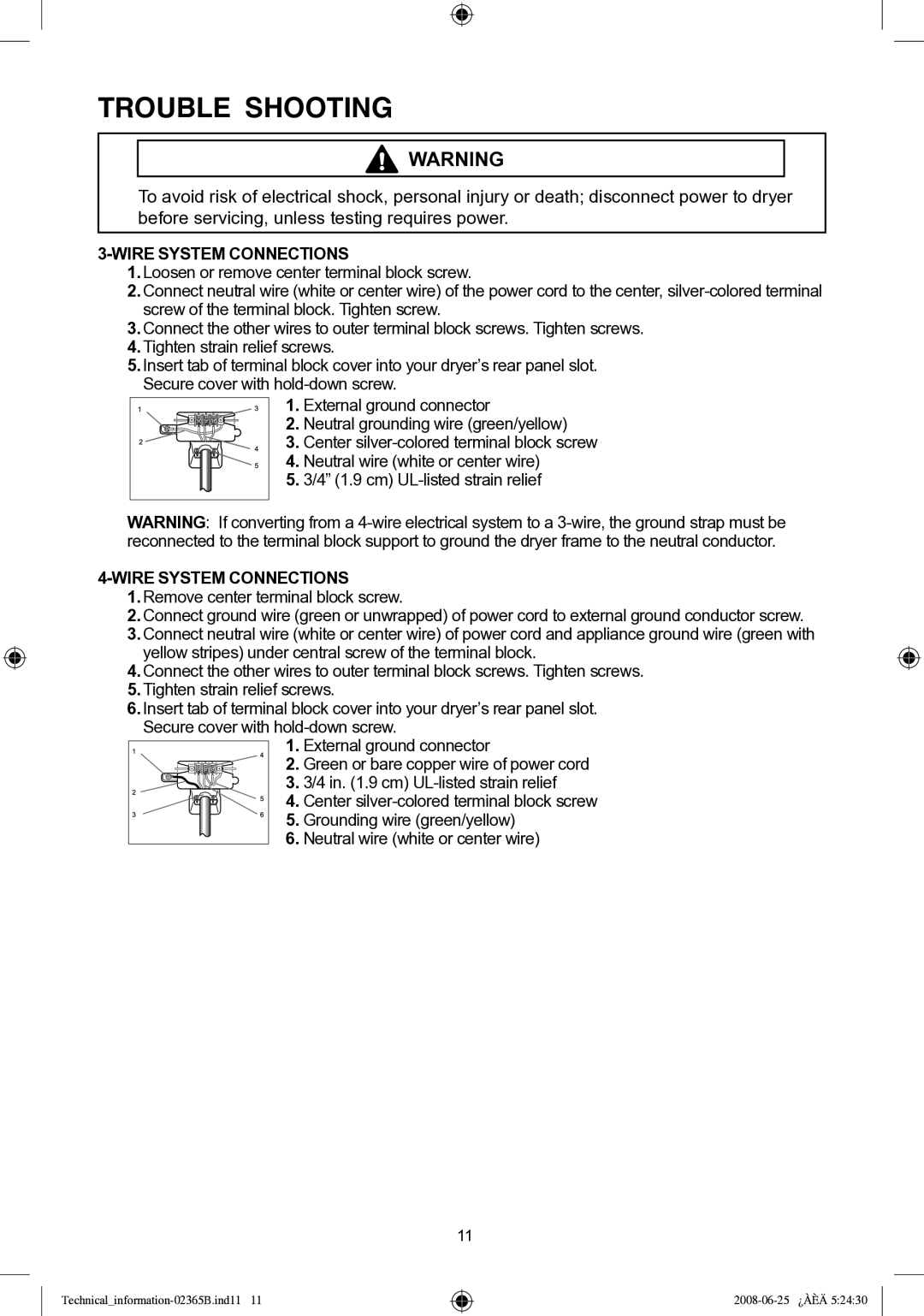 Samsung DV338 service manual Wire System Connections 