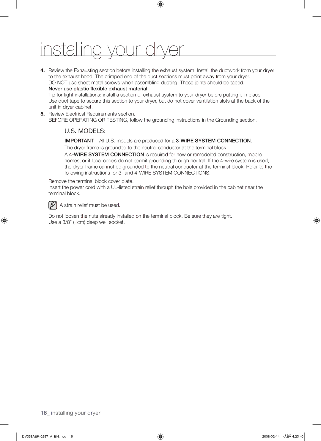 Samsung DV338AEW, DV338AGW user manual Models 