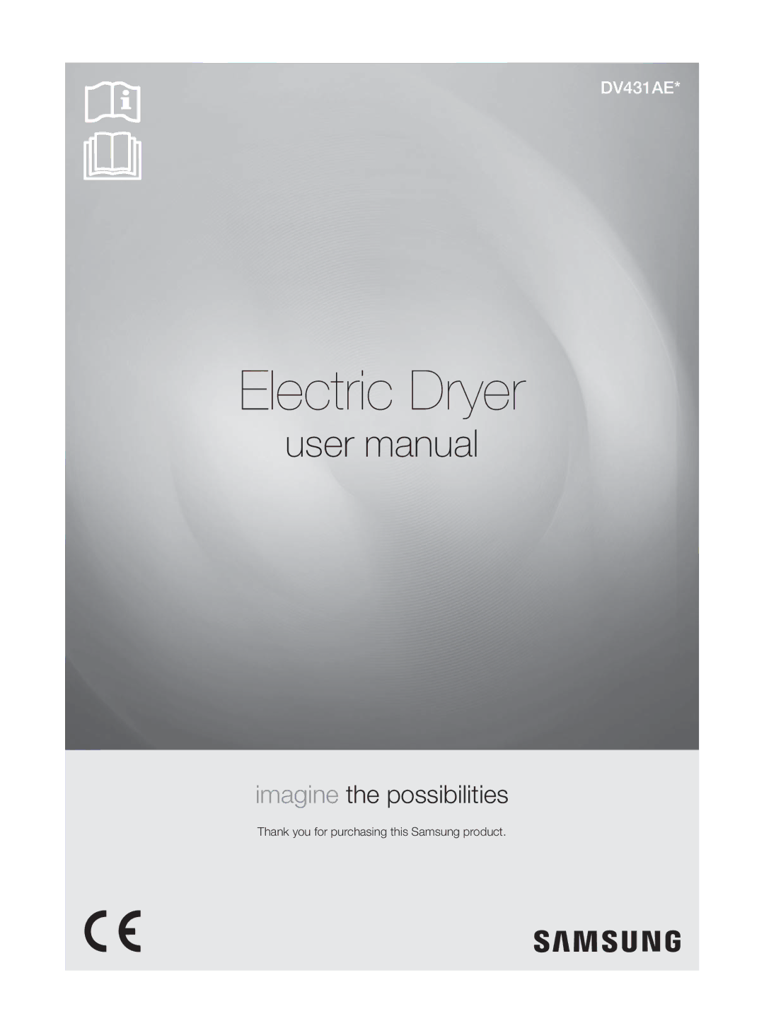 Samsung DV431AEP/XEU manual Electric Dryer 