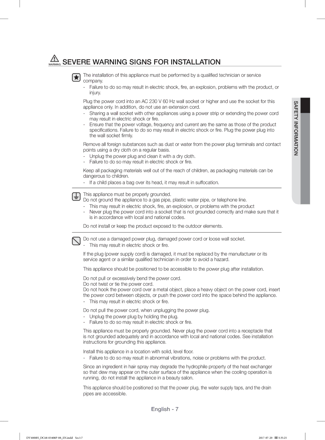 Samsung DV80H4300CW/YL, DV70H4400CW/YL manual DV4000HDC68-03408P-08EN.indd Sec17 