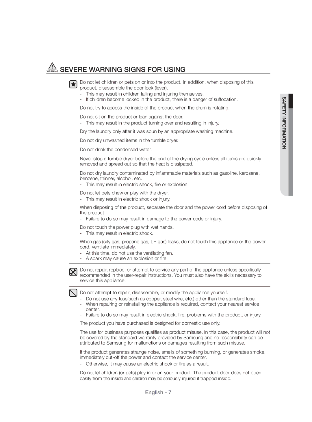 Samsung DV70H4400CW/KJ, DV80H4100CW/KJ manual English 