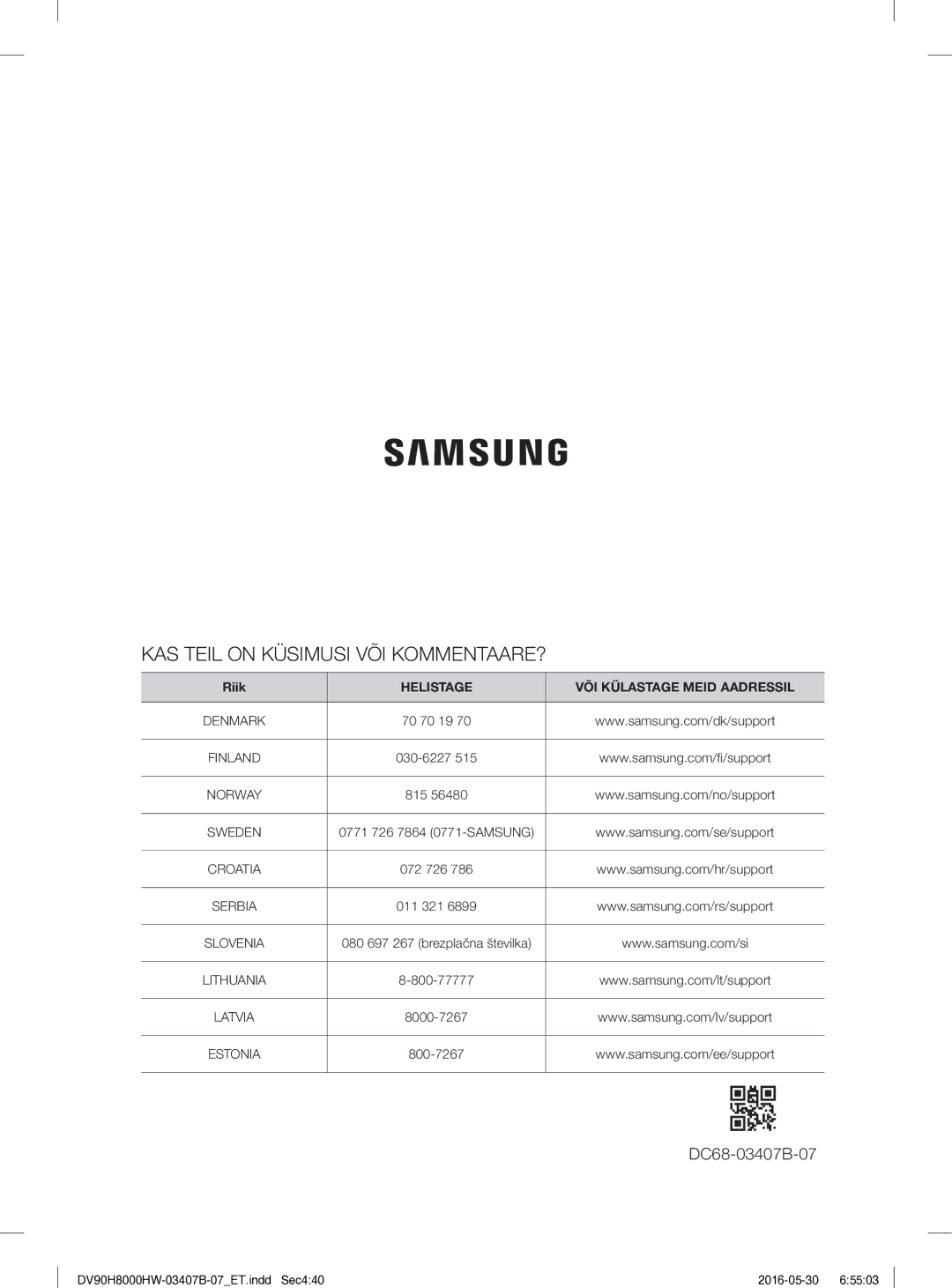 Samsung DV80H8100HW/EE manual KAS Teil on Küsimusi VÕI KOMMENTAARE? 