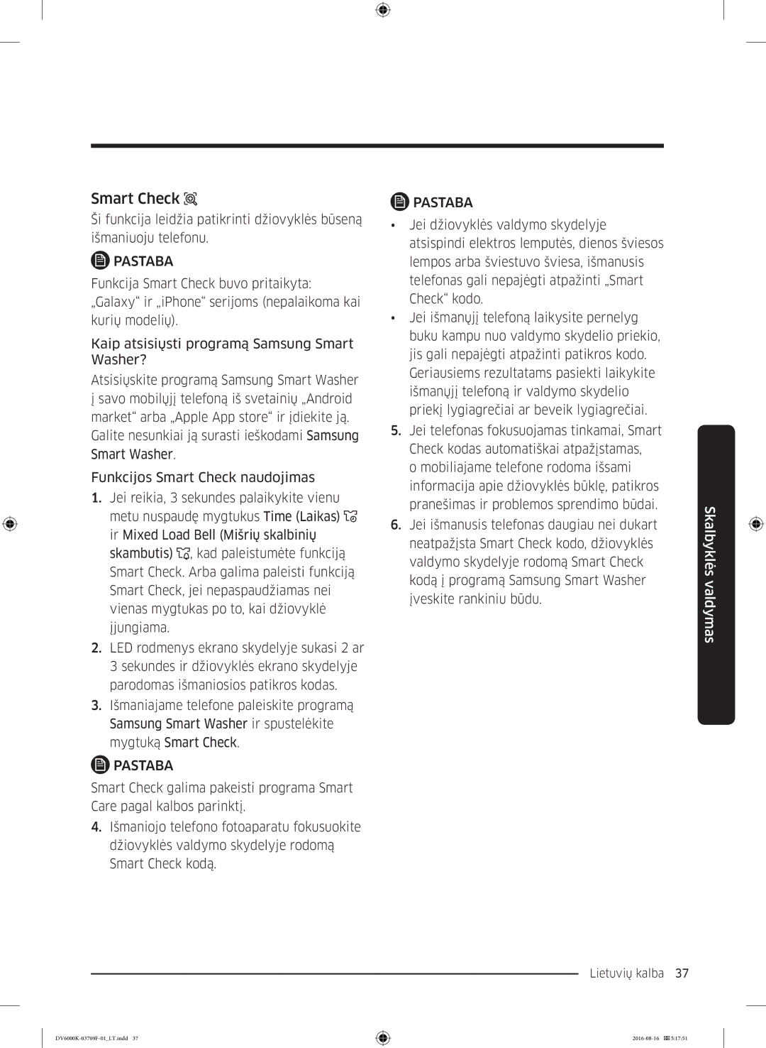 Samsung DV80K6010CW/LE manual Jei išmanusis telefonas daugiau nei dukart, Įveskite rankiniu būdu 