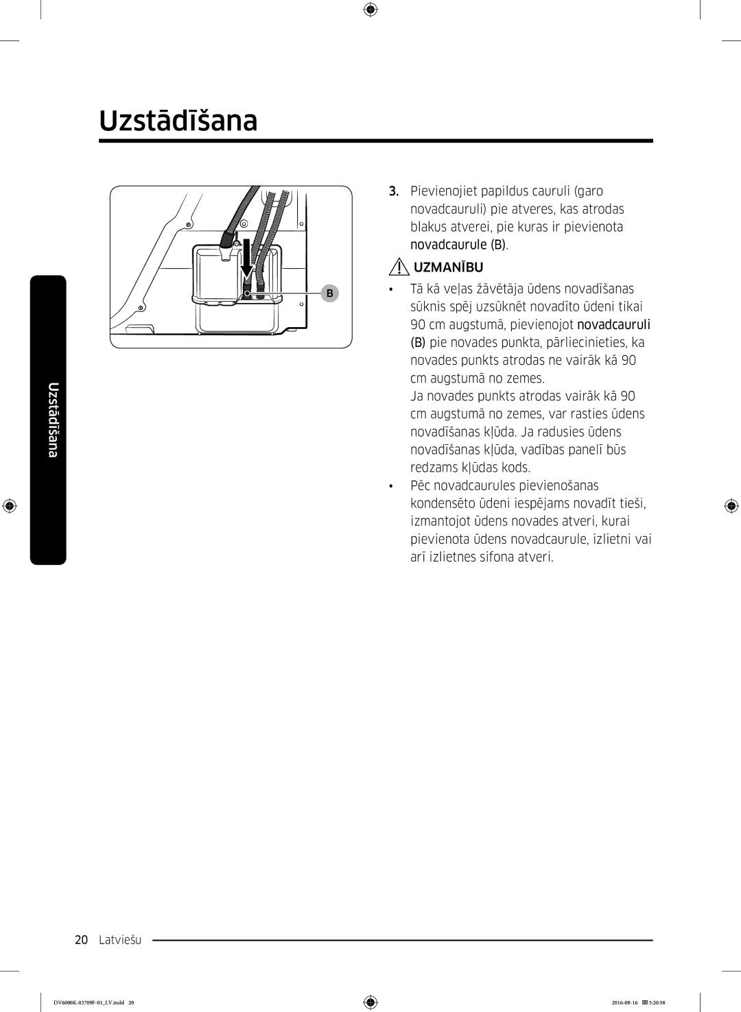 Samsung DV80K6010CW/LE manual Uzmanību 