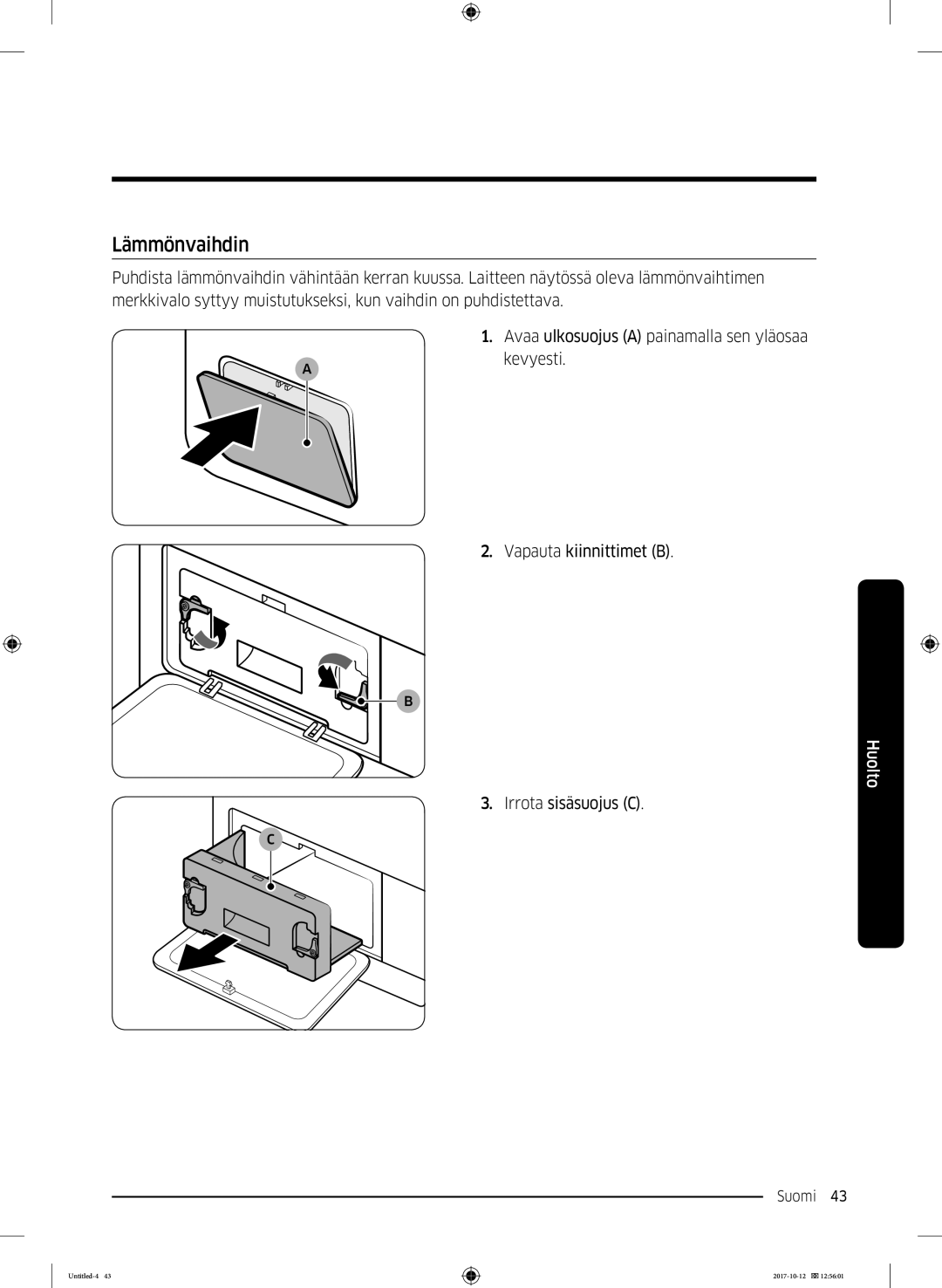 Samsung DV80M50102W/EE, DV80M50101W/EE, DV70M5020KW/EE, DV80M5010KW/EE, DV90M50003W/EE, DV80M52102W/EE manual Lämmönvaihdin 