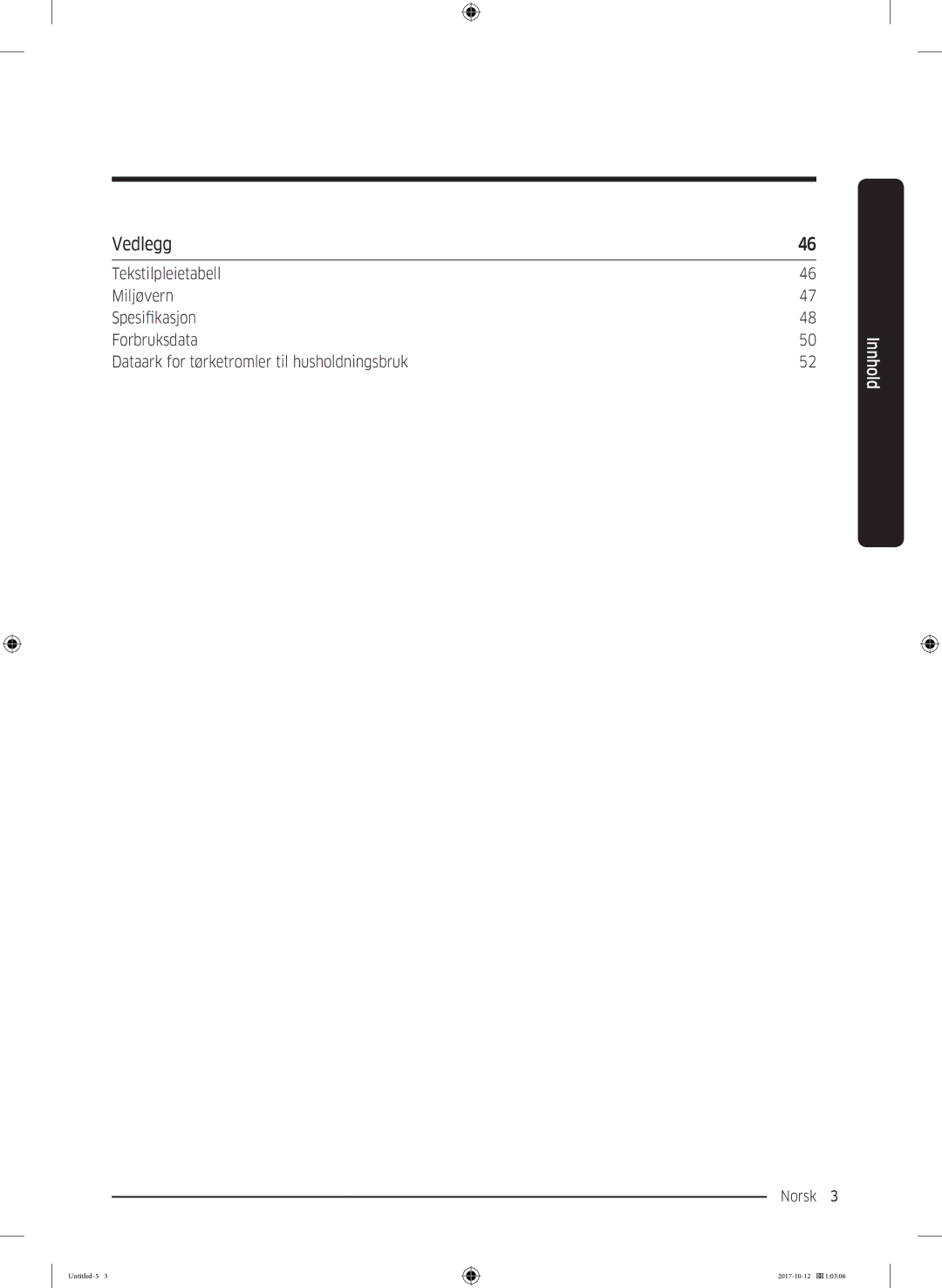 Samsung DV90M50003W/EE, DV80M50101W/EE, DV70M5020KW/EE, DV80M5010KW/EE, DV80M52102W/EE, DV80M50102W/EE manual Vedlegg 