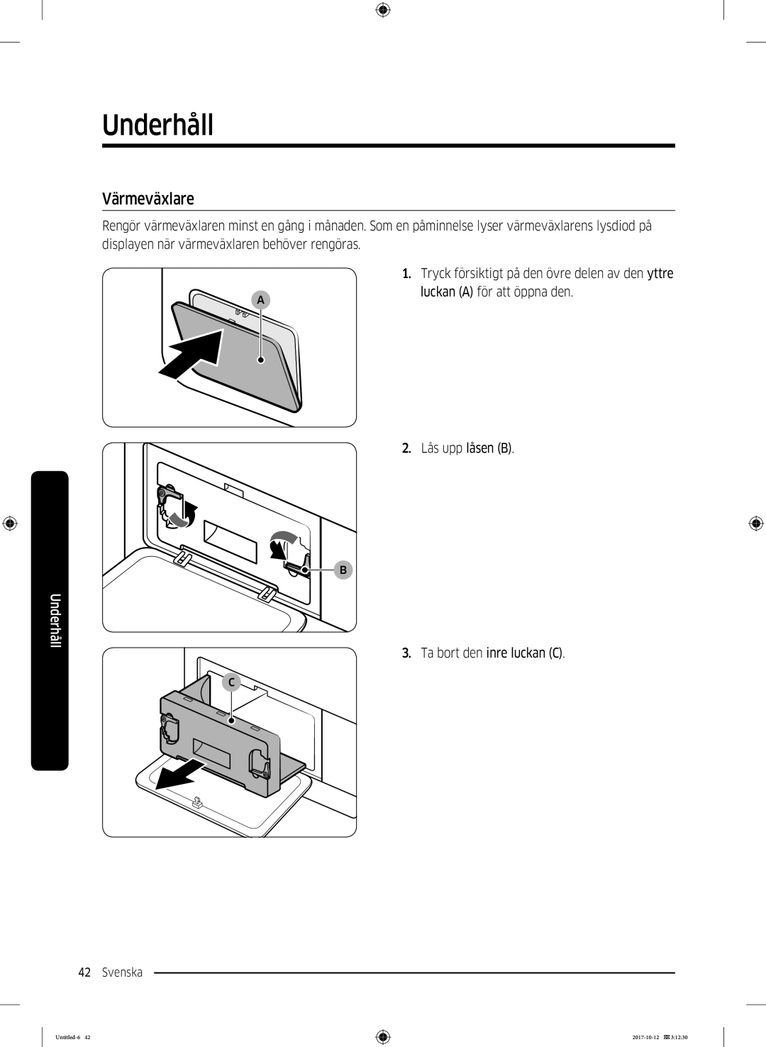 Samsung DV80M5010KW/EE, DV80M50101W/EE, DV70M5020KW/EE, DV90M50003W/EE, DV80M52102W/EE, DV80M50102W/EE manual Värmeväxlare 