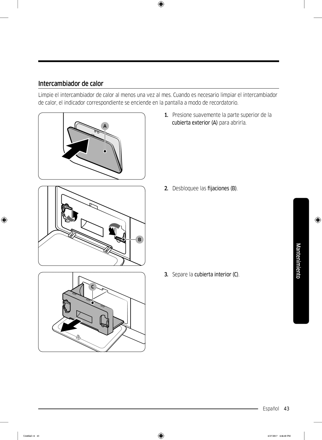 Samsung DV80M5010QW/EC, DV80M5010IW/EC manual Intercambiador de calor 