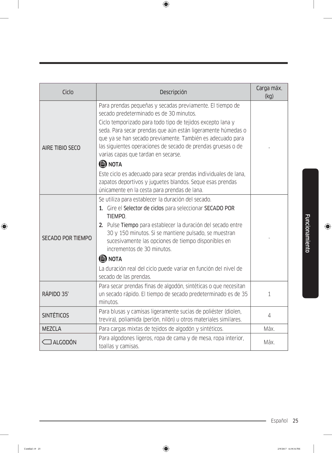 Samsung DV90M6200CW/EC, DV80M6210CW/EC manual Rápido 