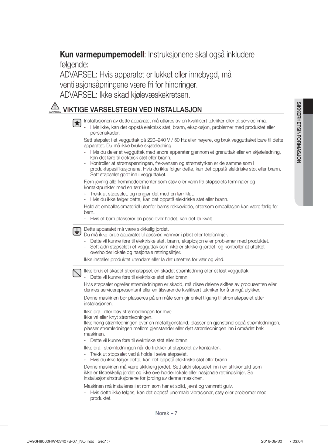 Samsung DV80H8100HW/EE, DV90H8000HW/EE manual DV90H8000HW-03407B-07NO.indd Sec17 2016-05-30 