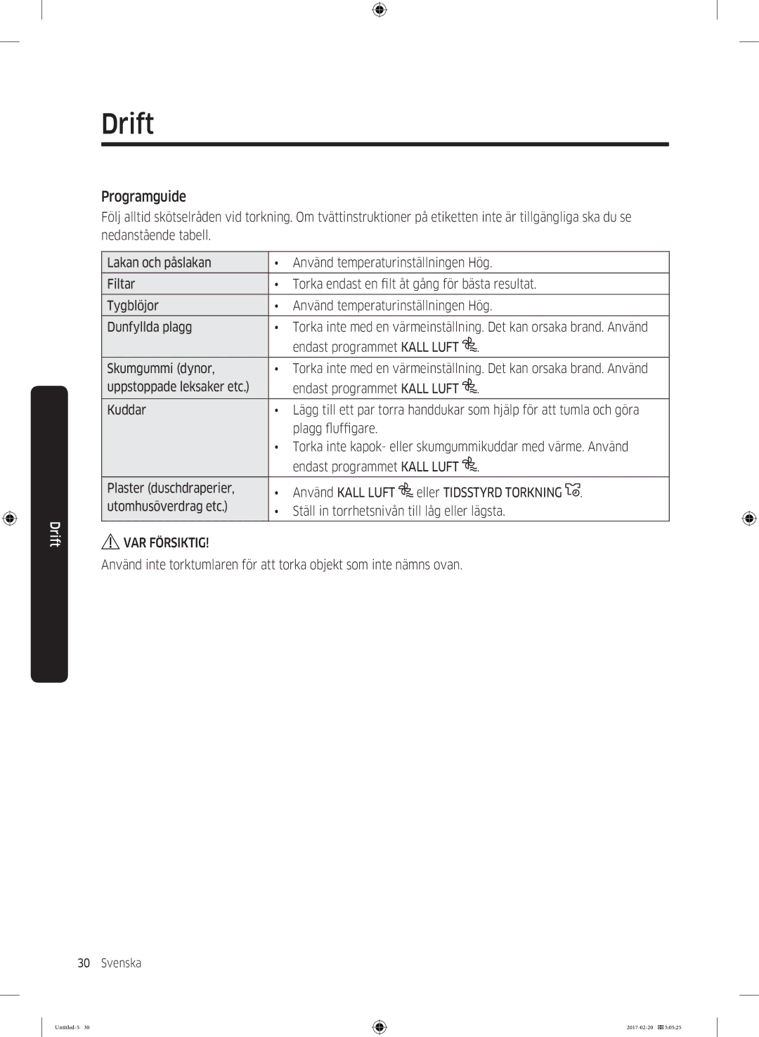 Samsung DV90M6200EW/EE manual Programguide 