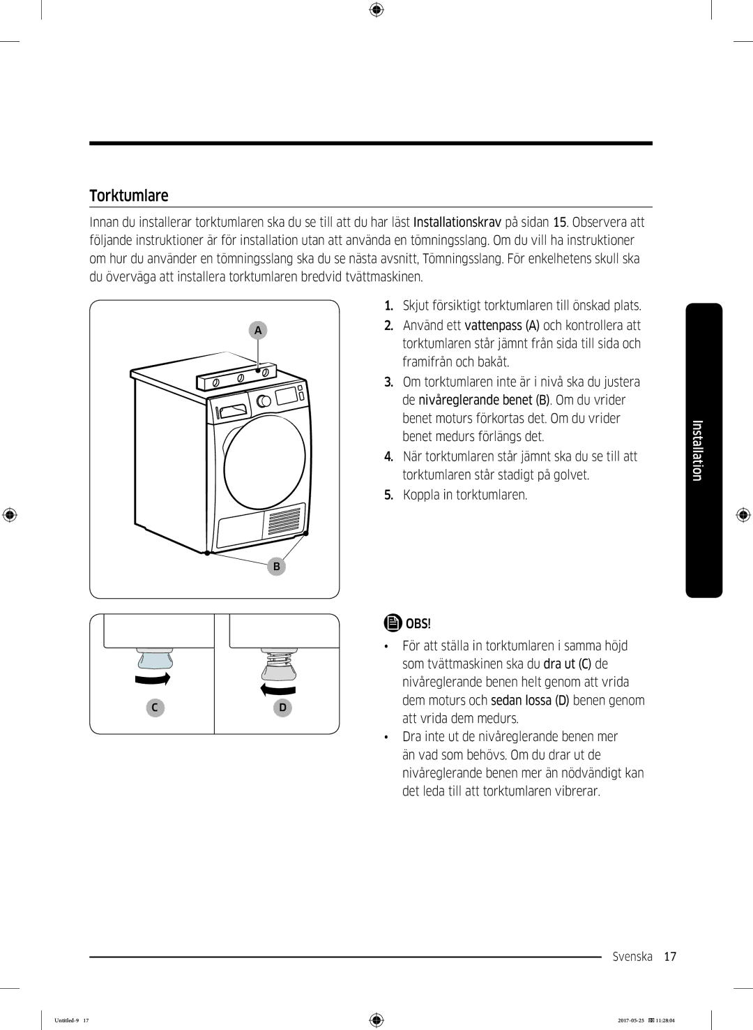 Samsung DV90M8204AW/EE manual Torktumlare 