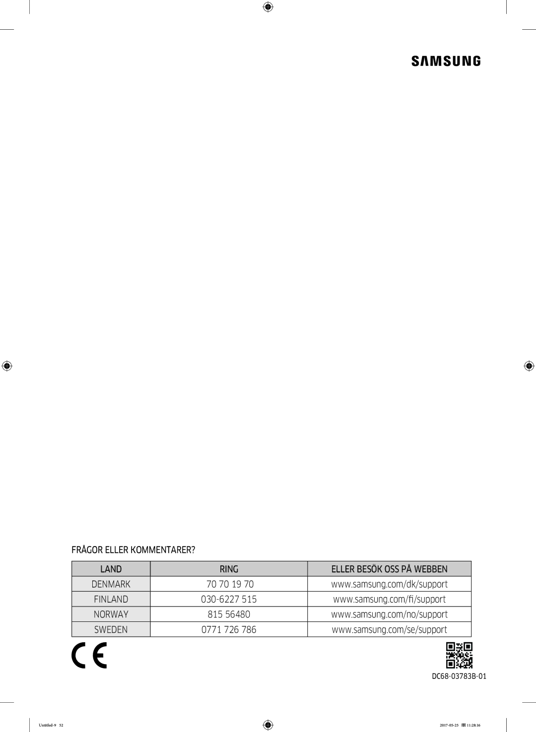 Samsung DV90M8204AW/EE manual Frågor Eller KOMMENTARER? Land Ring 