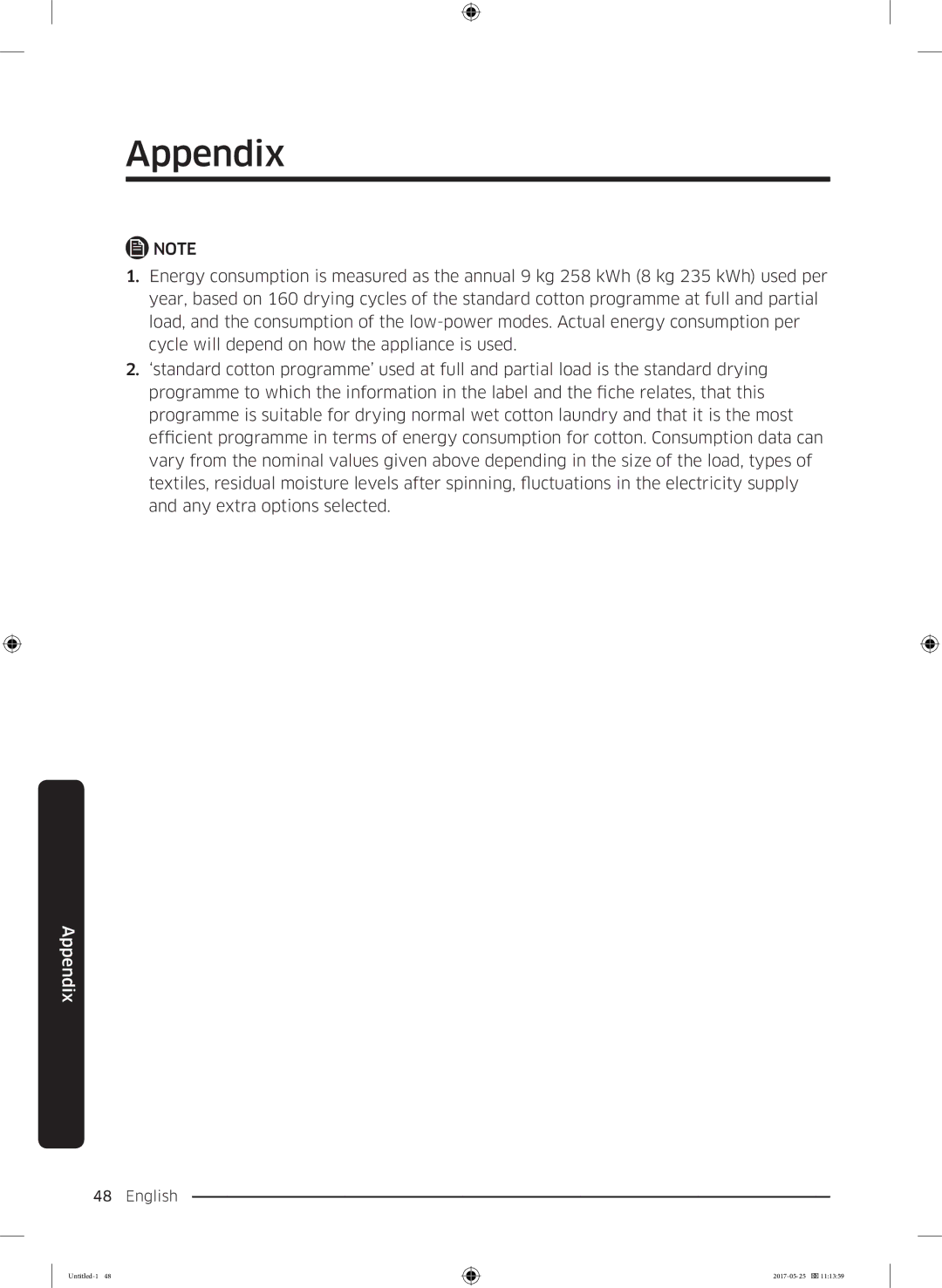 Samsung DV90M8204AW/EE manual Appendix 