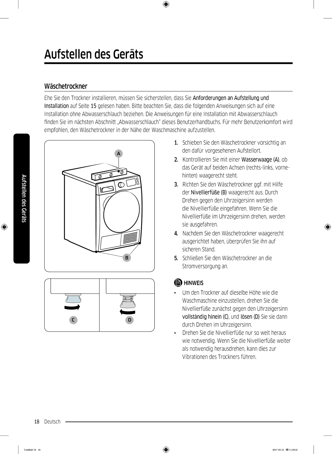 Samsung DV91M8204AW/EG manual Wäschetrockner 