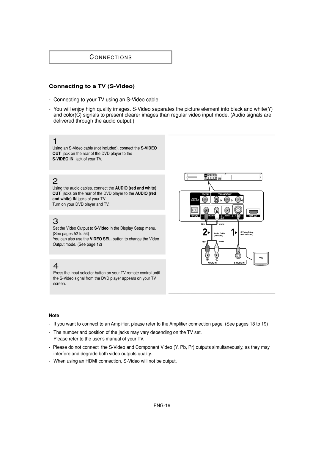 Samsung DVD-1080P7 manual Connecting to a TV S-Video 