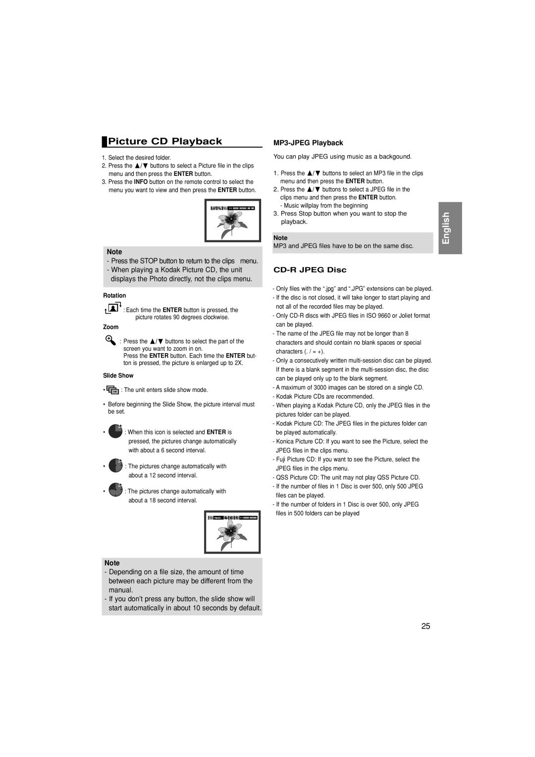 Samsung DVD-1080P7/XSV, DVD-1080P7/XSA manual Picture CD Playback, MP3-JPEG Playback, CD-R Jpeg Disc 