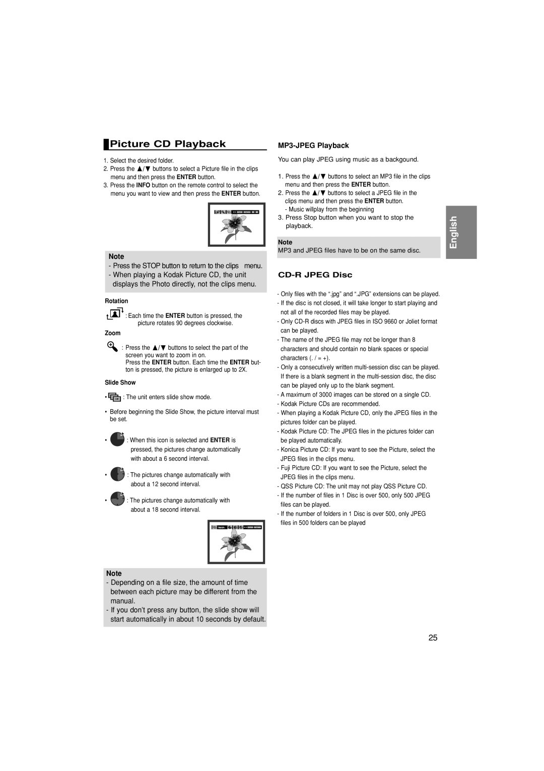 Samsung DVD-1080P7/XSV, DVD-1080P7/XSA manual Picture CD Playback, MP3-JPEG Playback, CD-R Jpeg Disc 