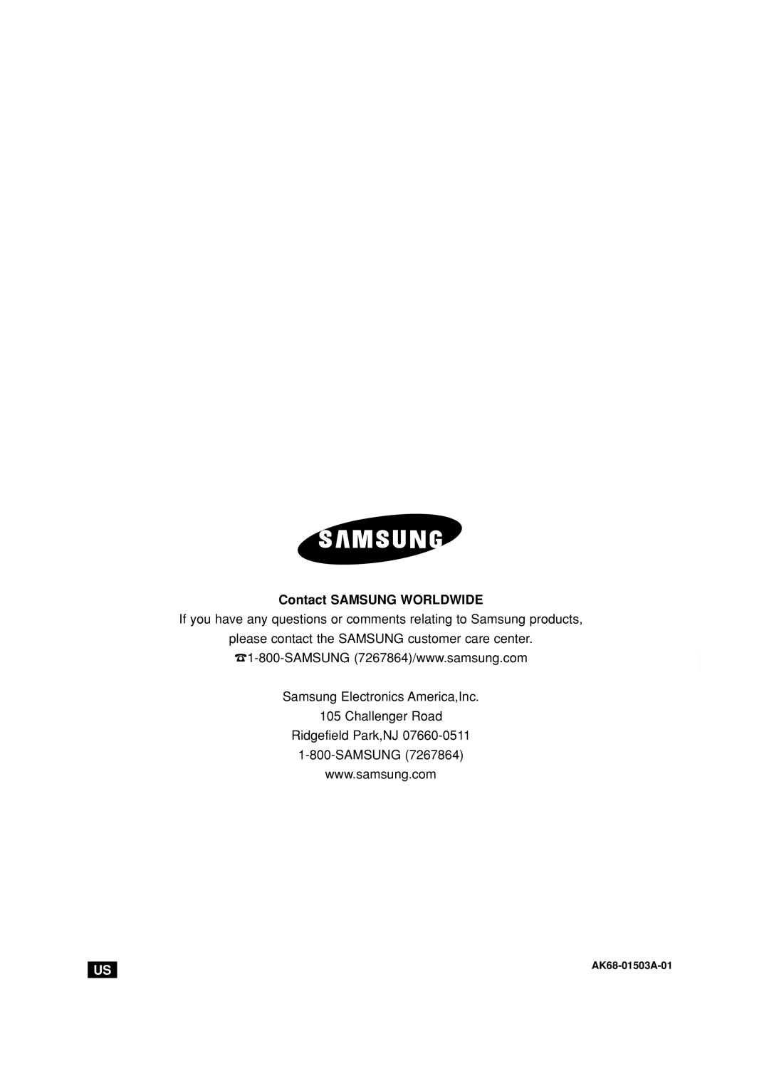 Samsung DVD-1080P8 manual Contact Samsung Worldwide 