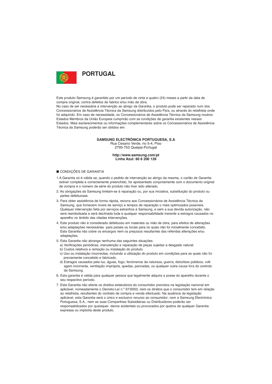 Samsung DVD-1080P8/XEC, DVD-1080P8/EDC manual Portugal 