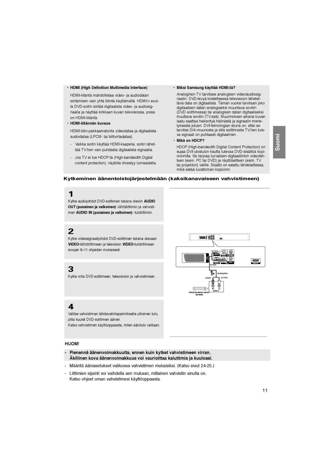 Samsung DVD-1080P8/XEE manual HDMI-liitännän kuvaus, Miksi Samsung käyttää HDMItä?, Mikä on HDCP? 