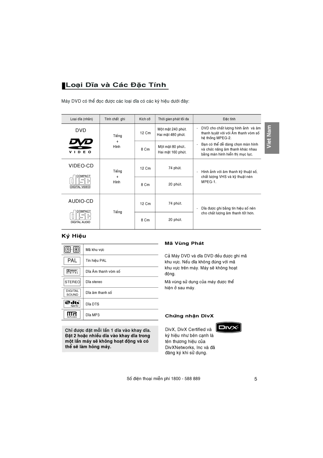 Samsung DVD-1080P8/XSV manual DivX, Dóa Khay dóa, Khay dóa trong 