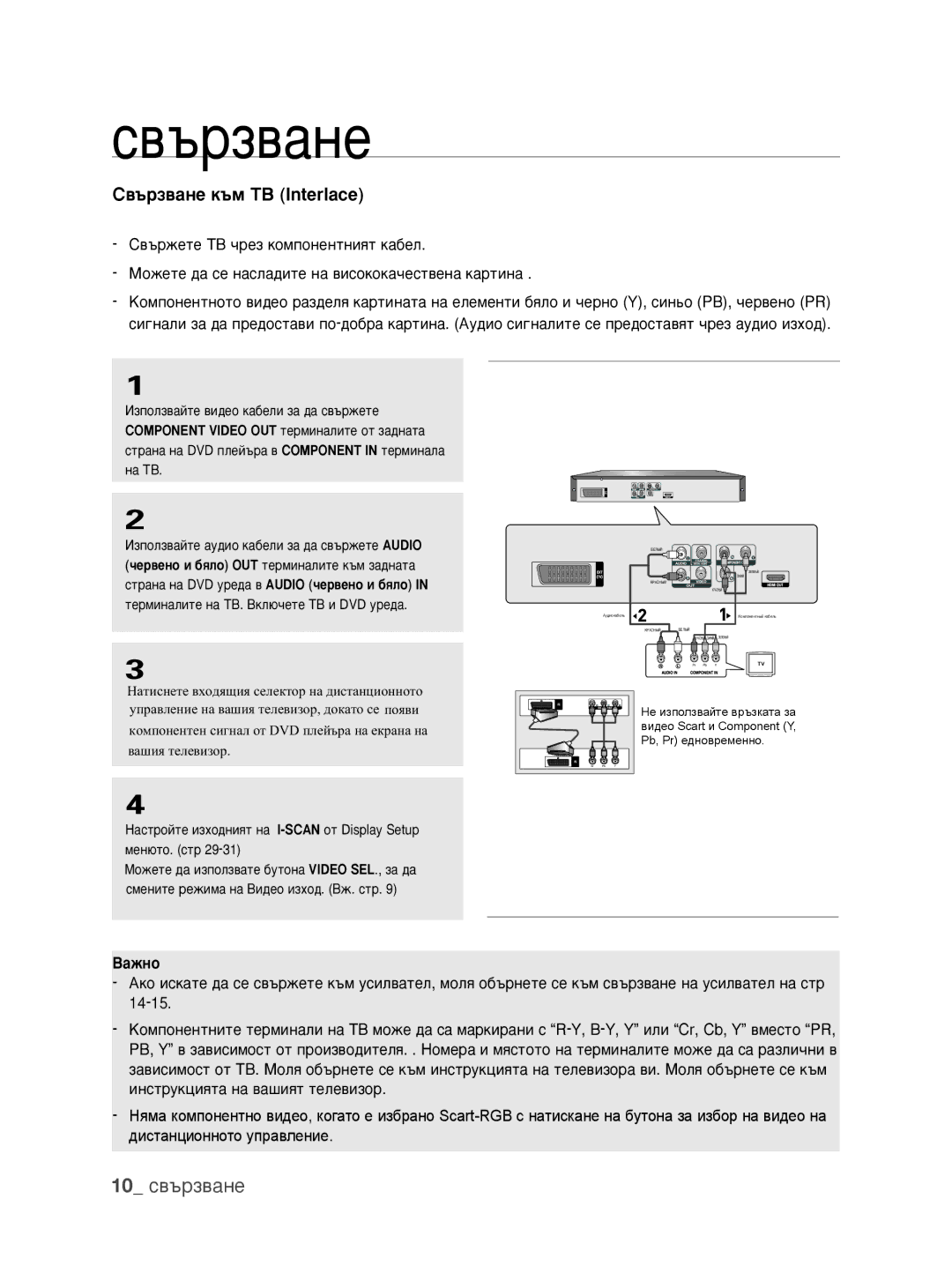 Samsung DVD-1080P9/EDC manual 10 Ò‚˙Á‚‡ÌÂ, ‚˙Á‚‡ÌÂ Í˙Ï íÇ Interlace, ÒÚ‡Ì‡ Ì‡ DVD ÛÂ‰‡ ‚ Audio ˜Â‚ÂÌÓ Ë ·ﬂÎÓ 