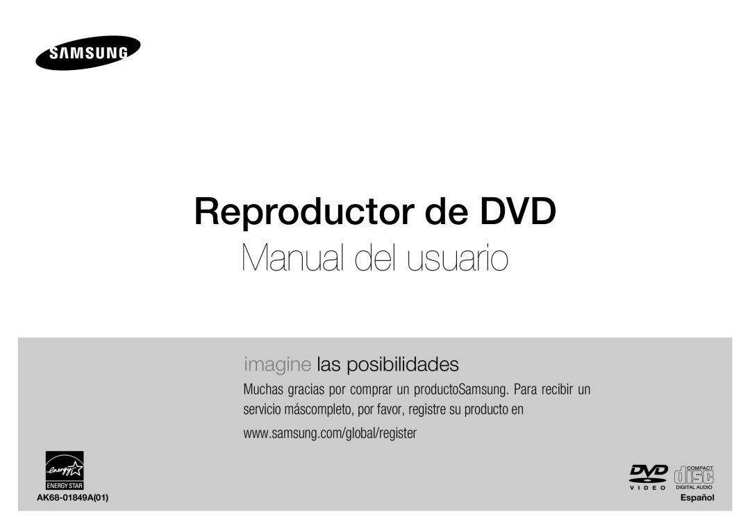 Samsung DVD-C350/XEF, DVD-C450/XEF, DVD-C350/MEA manual Reproductor de DVD Manual del usuario, AK68-01849A01 Español 