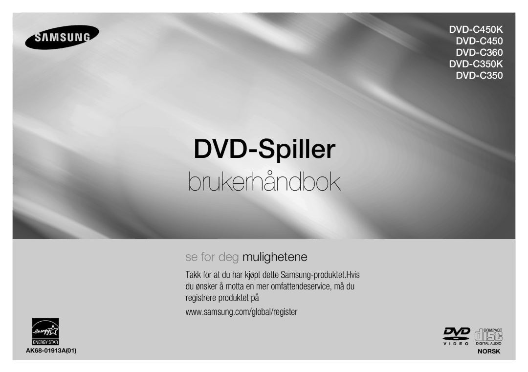 Samsung DVD-C350/XEE, DVD-C450/XEE manual DVD-Spiller brukerhåndbok 