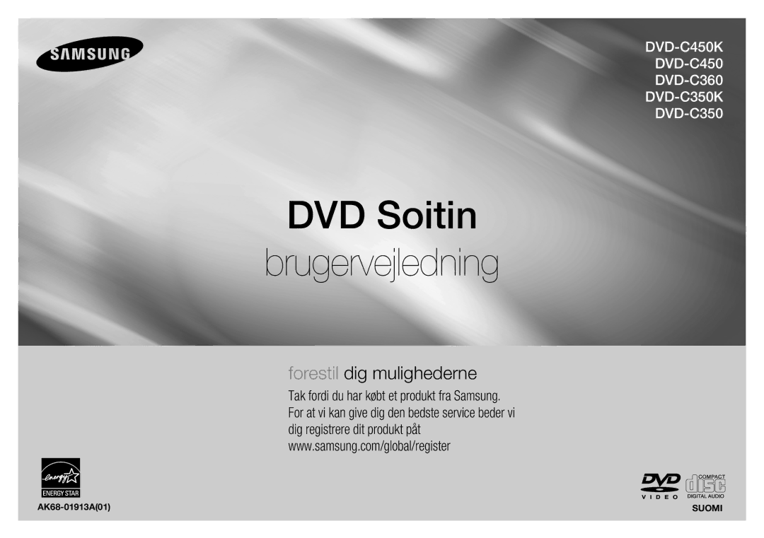 Samsung DVD-C350/XEE, DVD-C450/XEE manual DVD Soitin Brugervejledning 