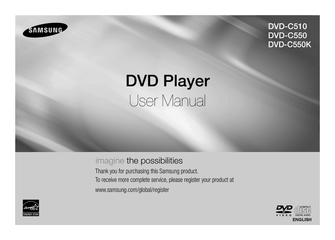 Samsung DVD-C550/XEN, DVD-C550/EDC, DVD-C510/XEN, DVD-C550/XEF manual DVD Player 