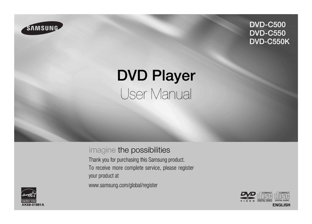 Samsung DVD-C550K user manual DVD Player 