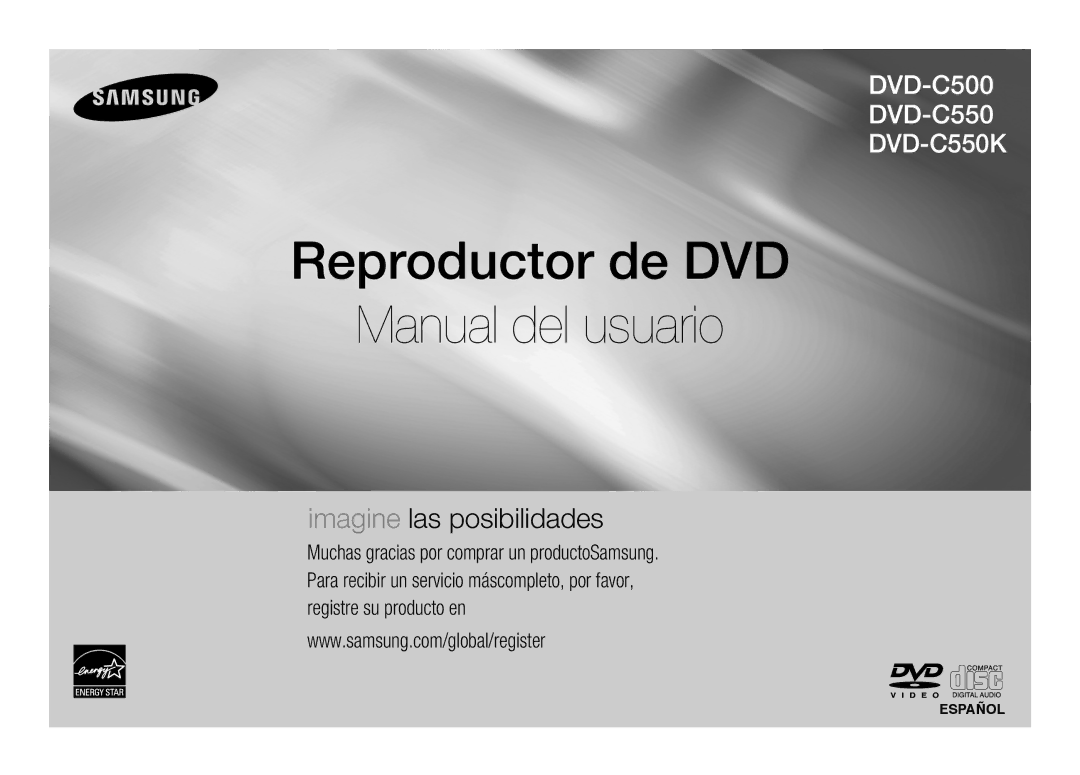 Samsung DVD-C510/XEF, DVD-C550/XEF manual Reproductor de DVD Manual del usuario 