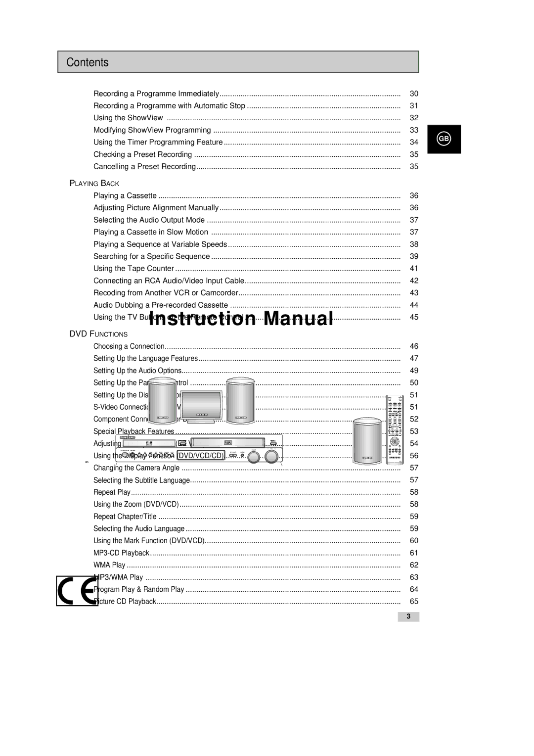 Samsung DVD-CM500H/XEF manual Playing Back 