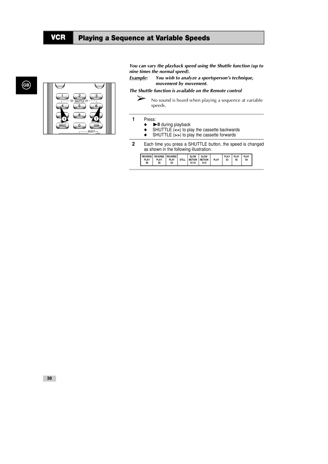 Samsung DVD-CM500H/XEF manual Playing a Sequence at Variable Speeds 