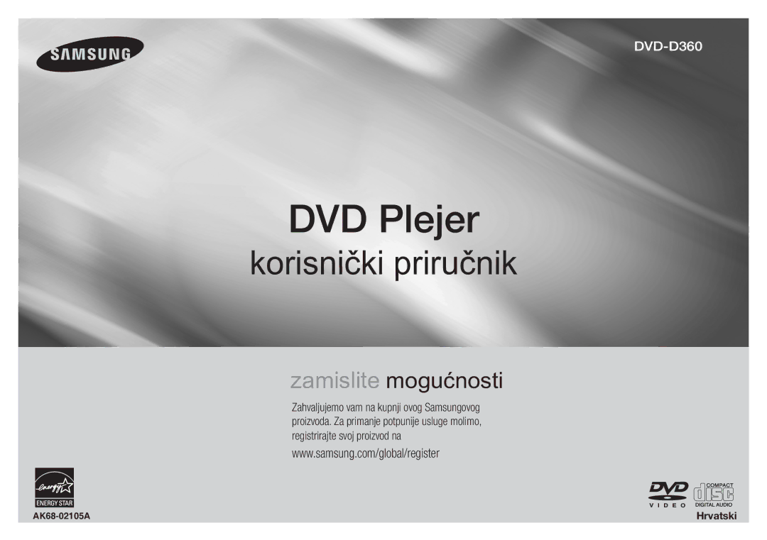 Samsung DVD-D360/EN manual DVD Plejer, AK68-02105A 