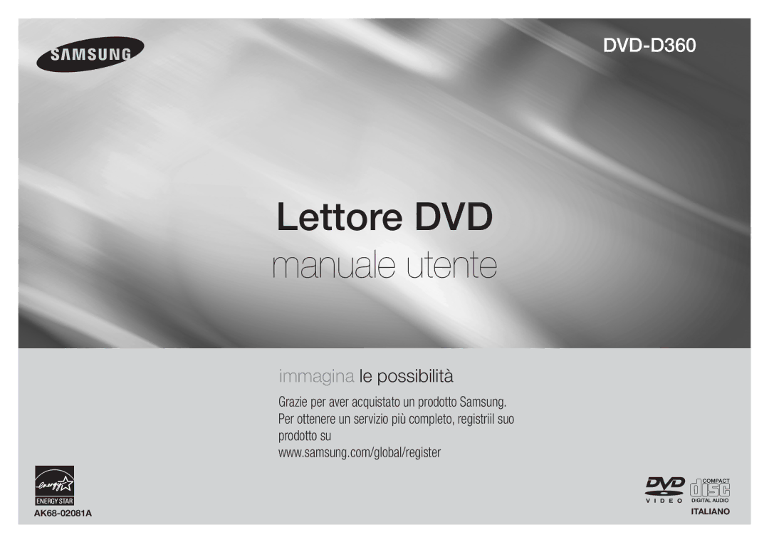 Samsung DVD-D360/ZF Lettore DVD manuale utente 