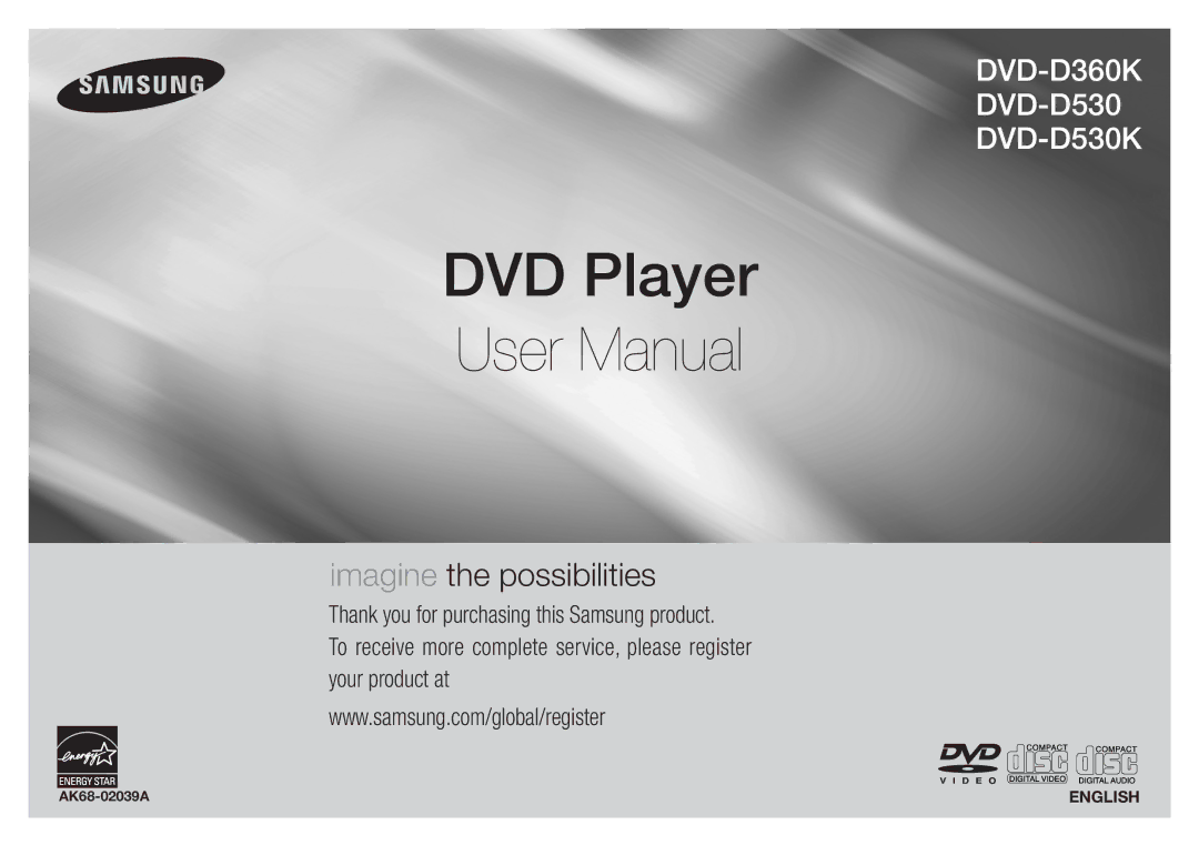 Samsung DVD-D530K/XP manual DVD Player 