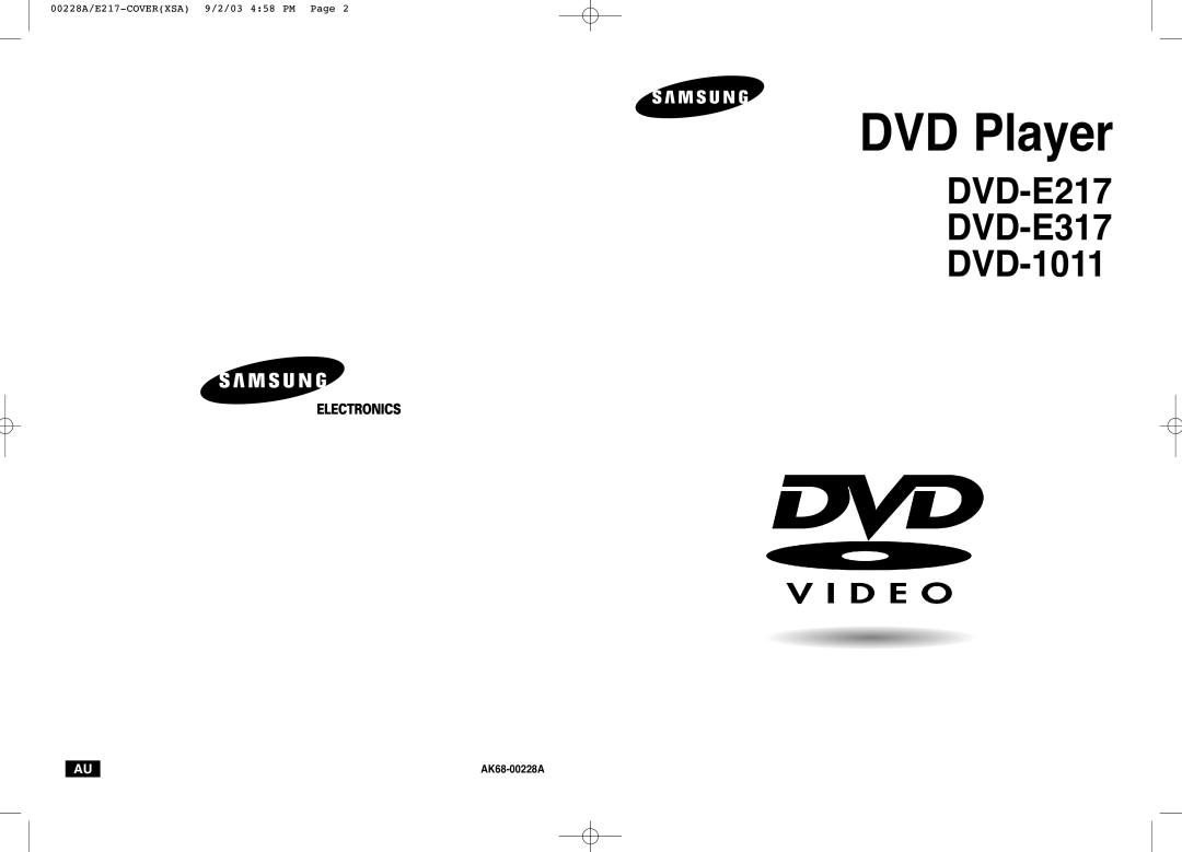 Samsung DVD-E317, DVD-E217, DVD-1011 manual DVD Player 