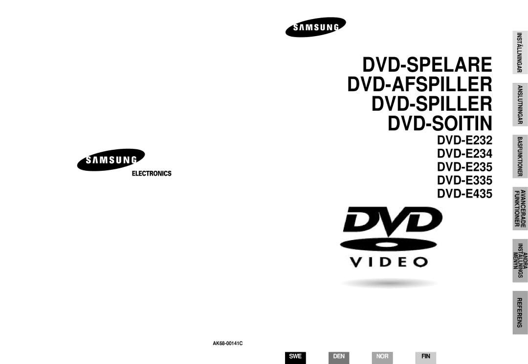 Samsung DVD-E435/XEE, DVD-E234/XEE, DVD-E232/XEE manual Sikkerhedsregler 