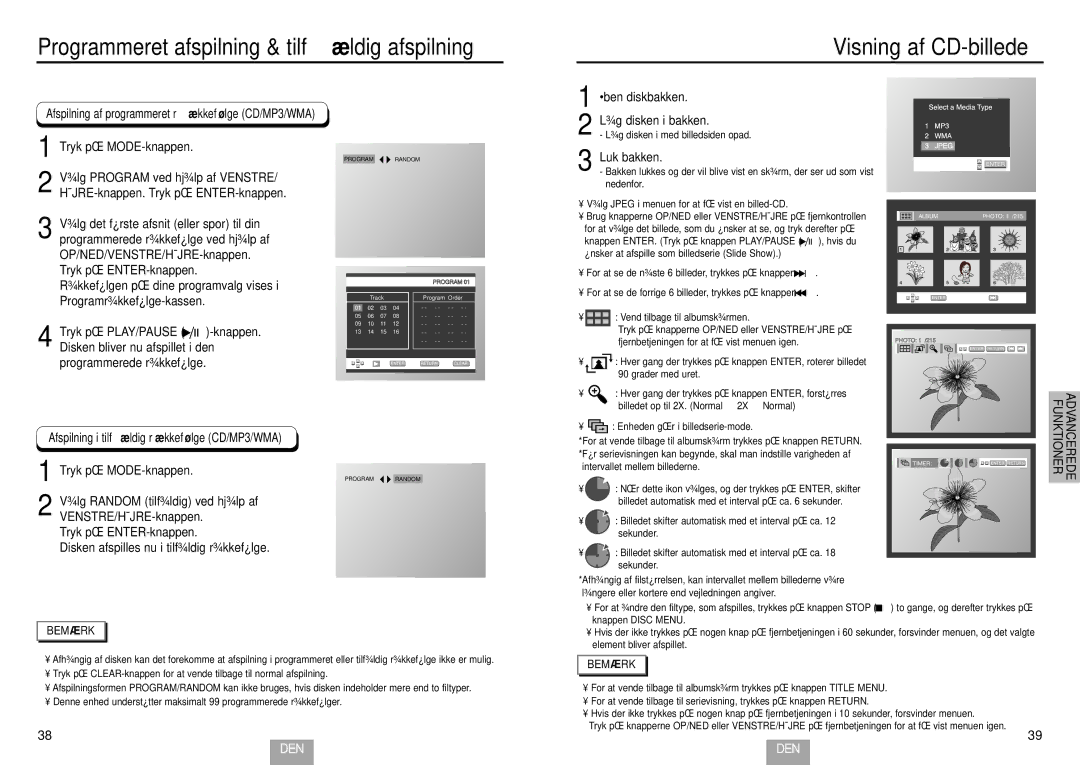 Samsung DVD-E435/XEE, DVD-E234/XEE, DVD-E232/XEE manual Visning af CD-billede, Luk bakken 