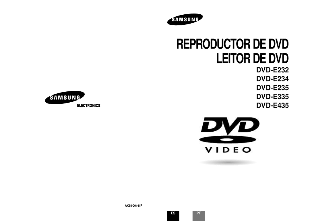 Samsung DVD-E435/XEC, DVD-E235/XEC, DVD-E234/XEC manual Reproductor DE DVD Leitor DE DVD 