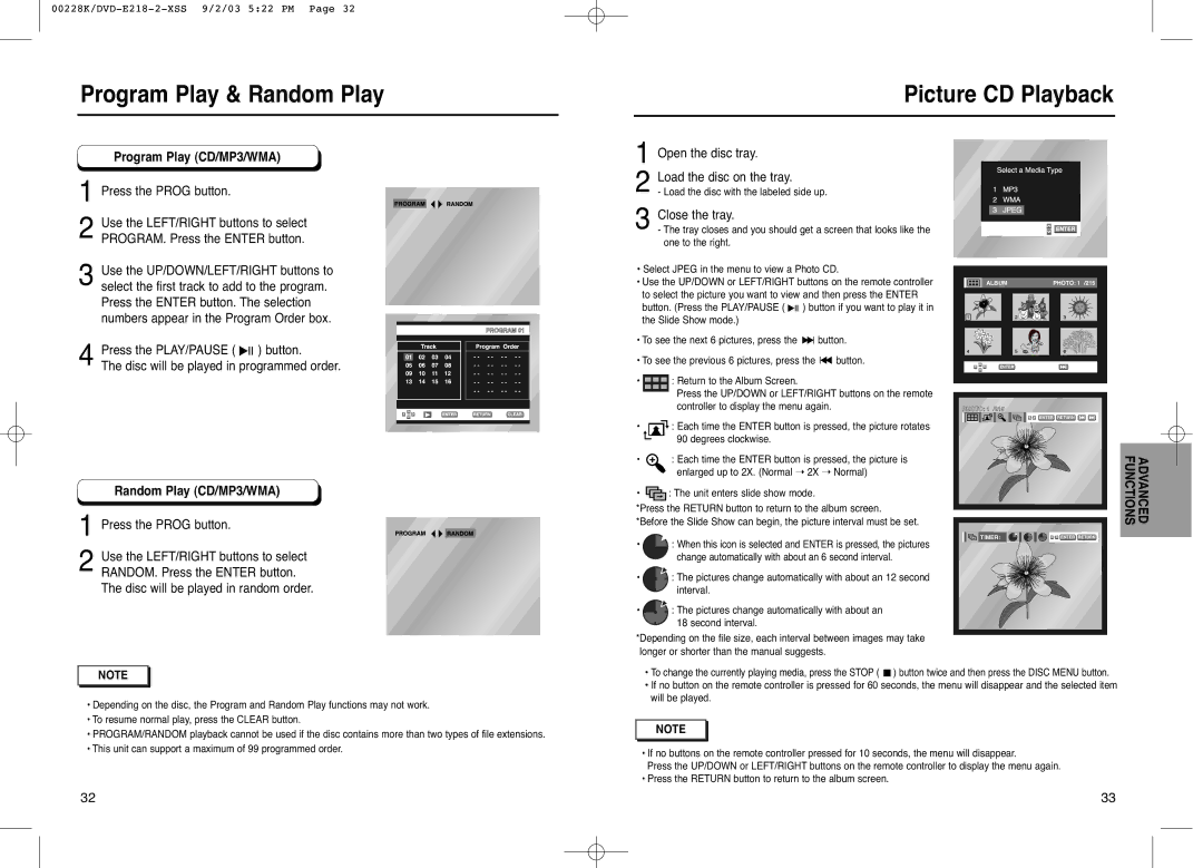 Samsung DVD-E318/XSV manual Picture CD Playback, Open the disc tray Load the disc on the tray, Close the tray 