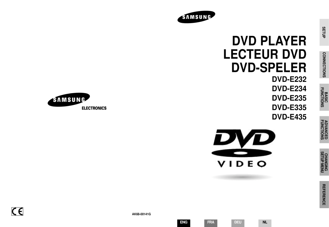 Samsung DVD-E234/XEL manual Connections, Functions Advanced Setup Menu Changing Reference, AK68-00141G 