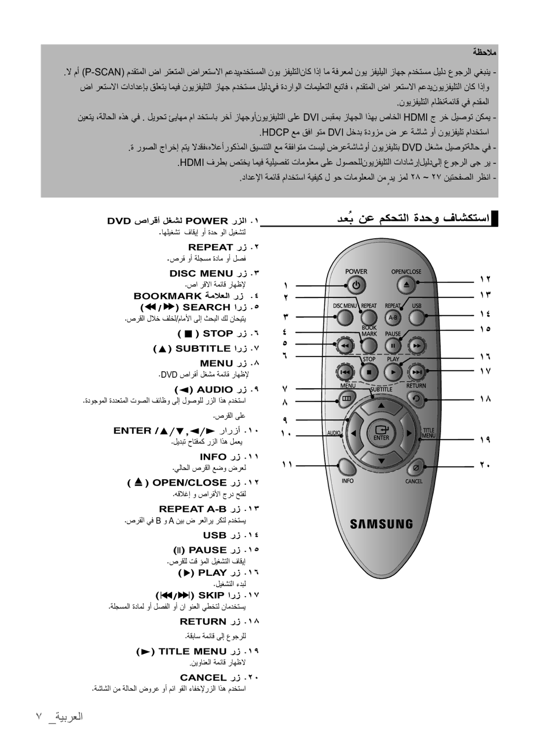 Samsung DVD-H1080/MEA manual €dîϦϋϢϜΣΘϠΓΪΣϮϒΎηϛΘδ, BΔϴΑέόϠ 