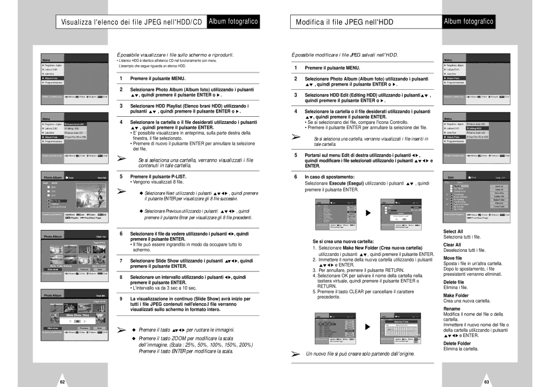 Samsung DVD-H40E/XET manual Modifica il file Jpeg nellHDD, Vengono visualizzati 8 file, Lintervallo va da 3 sec a 10 sec 