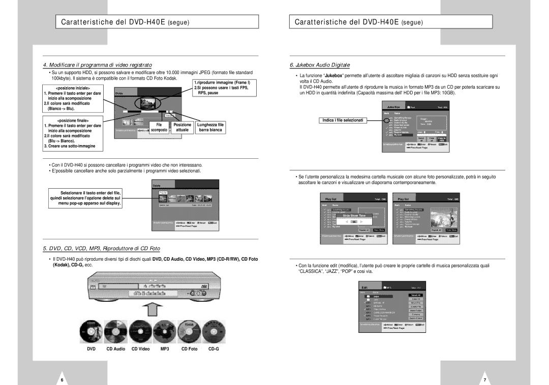 Samsung DVD-H40E/XET manual Dvd 