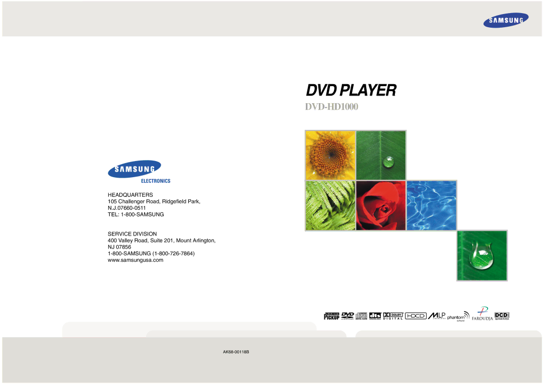 Samsung DVD-HD1000 manual DVD Player 